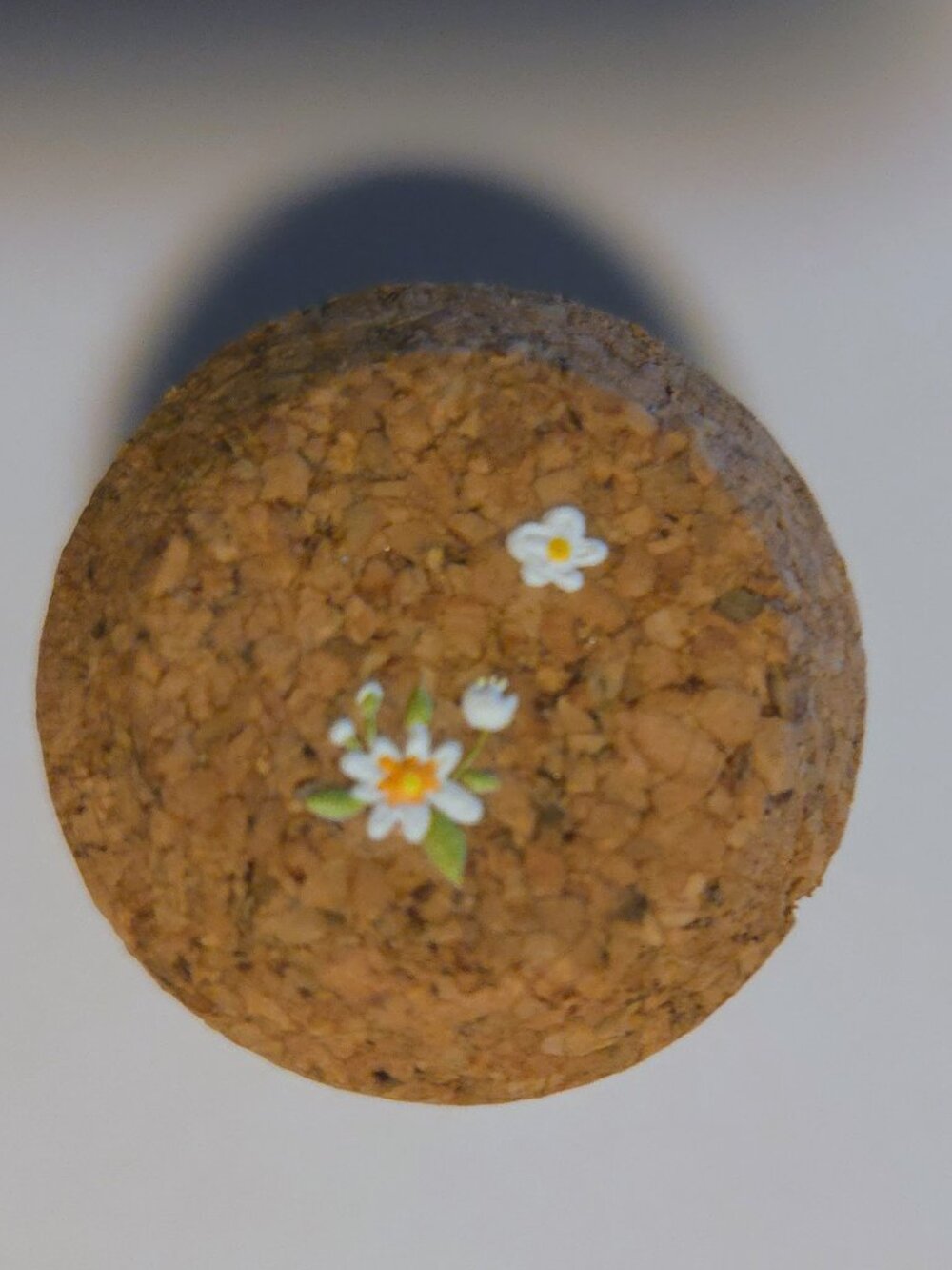 Brand New Hand Crafted Magnet Created from Champagne Cork Featuring Flowers